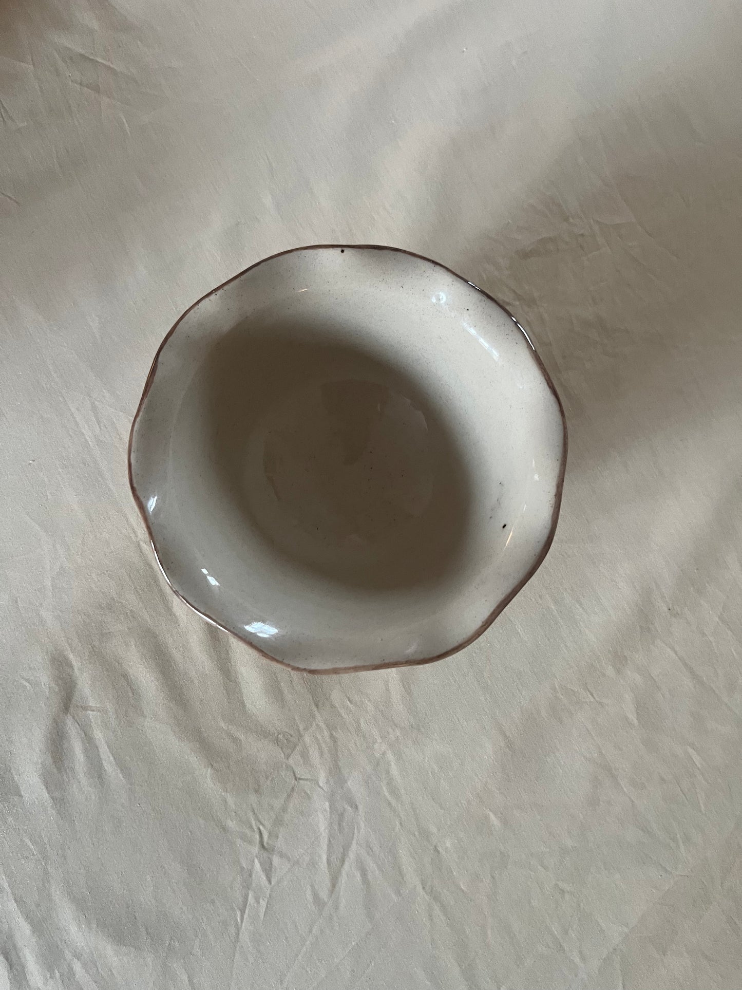 Chestnut Ruffled Snack Dish