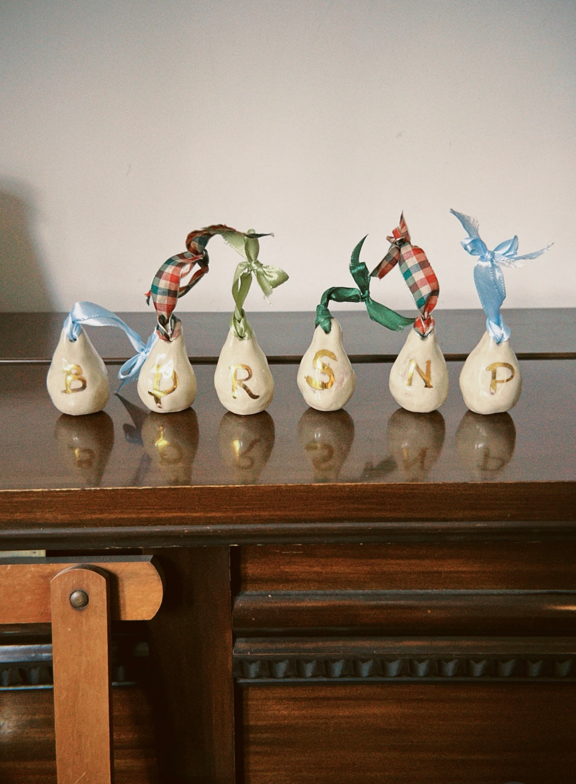 Baubles with Gold Lustre Letter