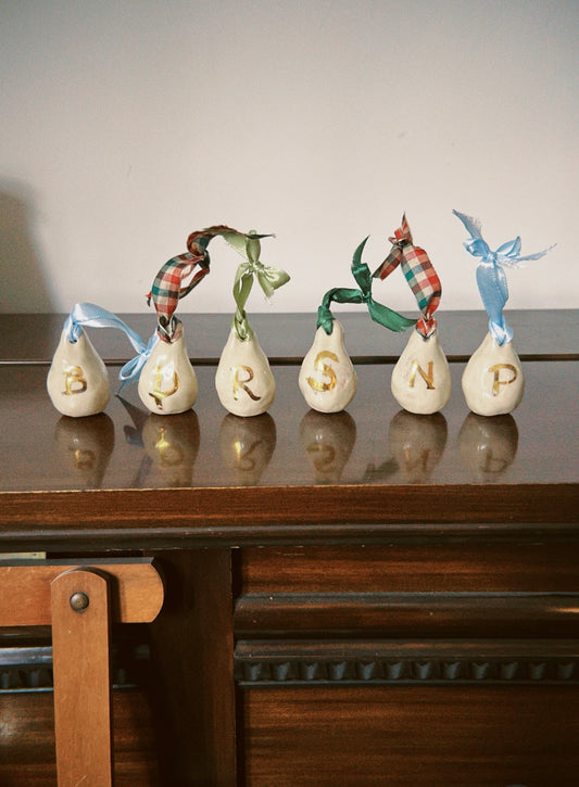 Baubles with Gold Lustre Letter