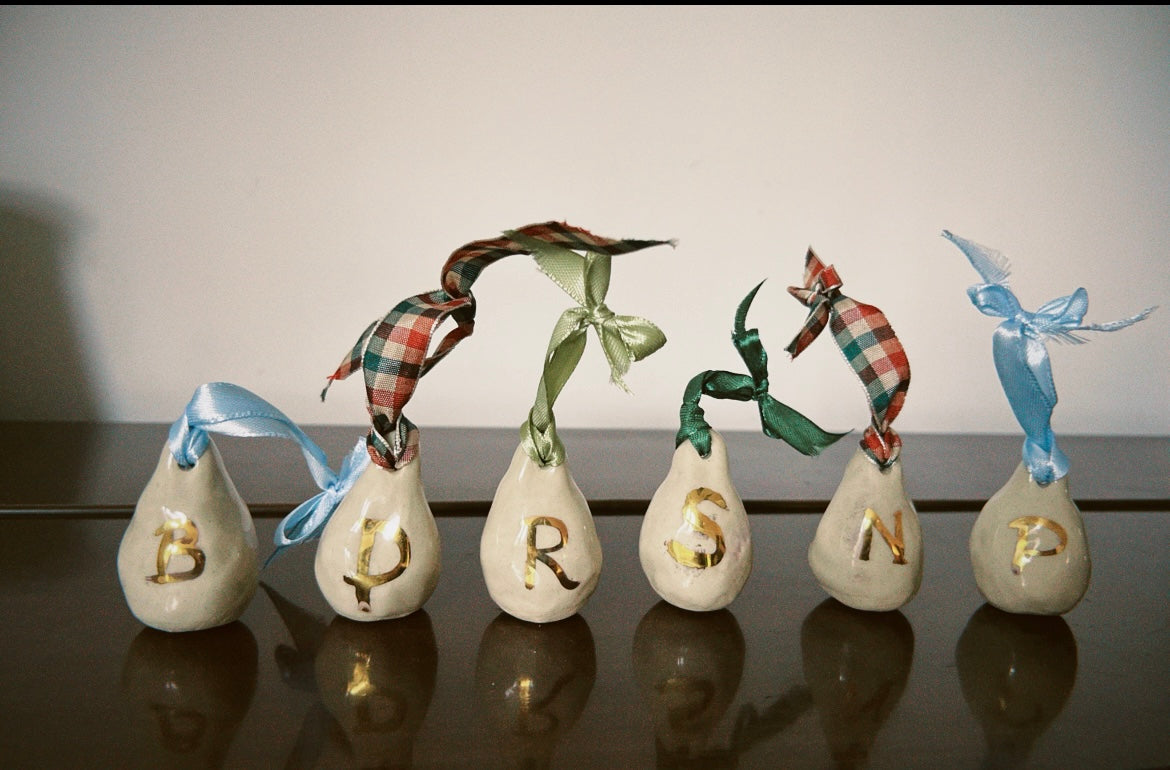 Baubles with Gold Lustre Letter