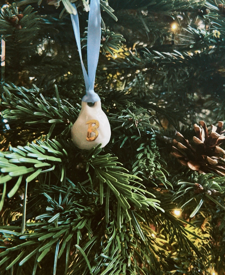 Baubles with Gold Lustre Letter
