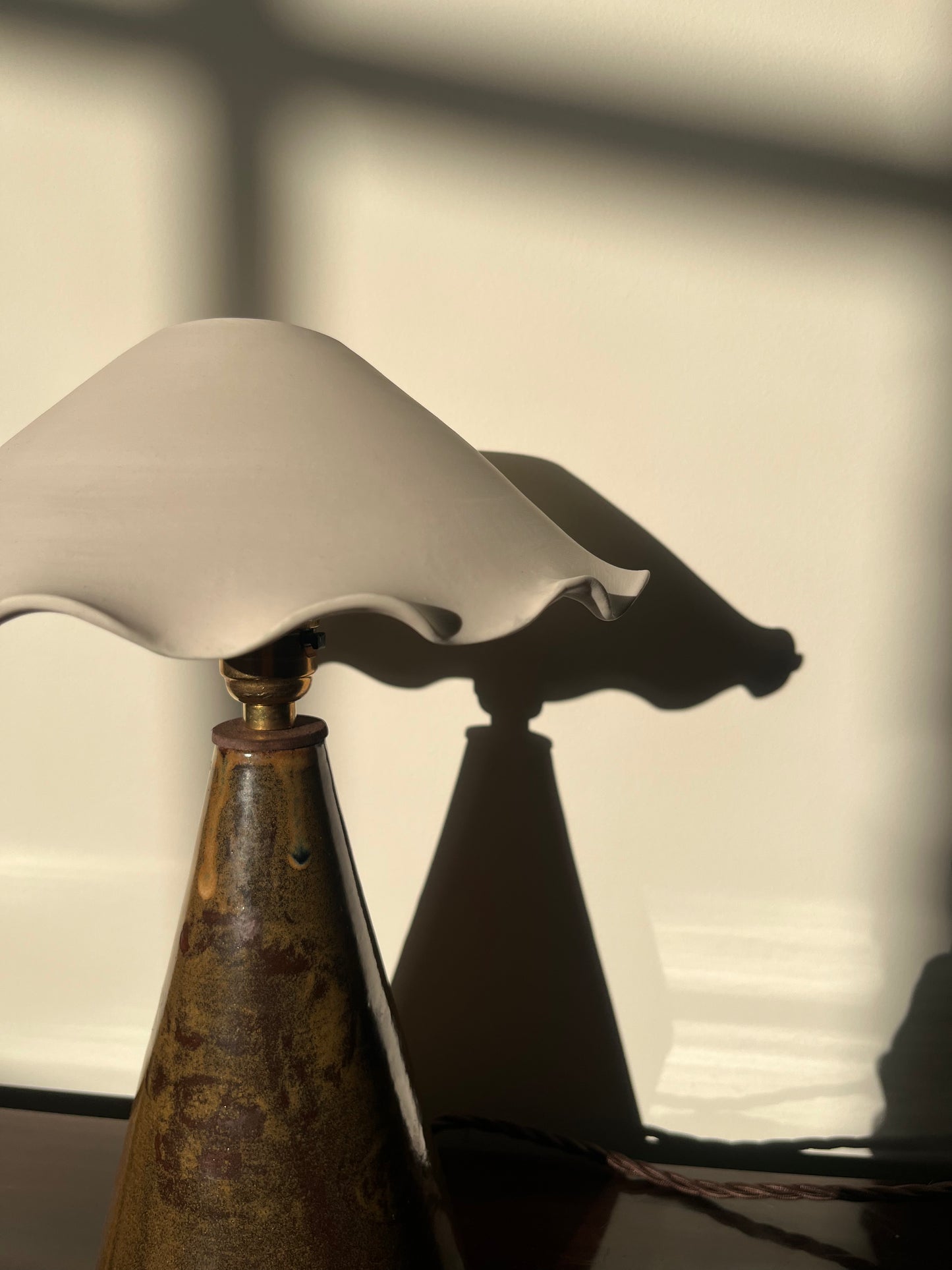 Angular Table Lamp with Porcelain Shade