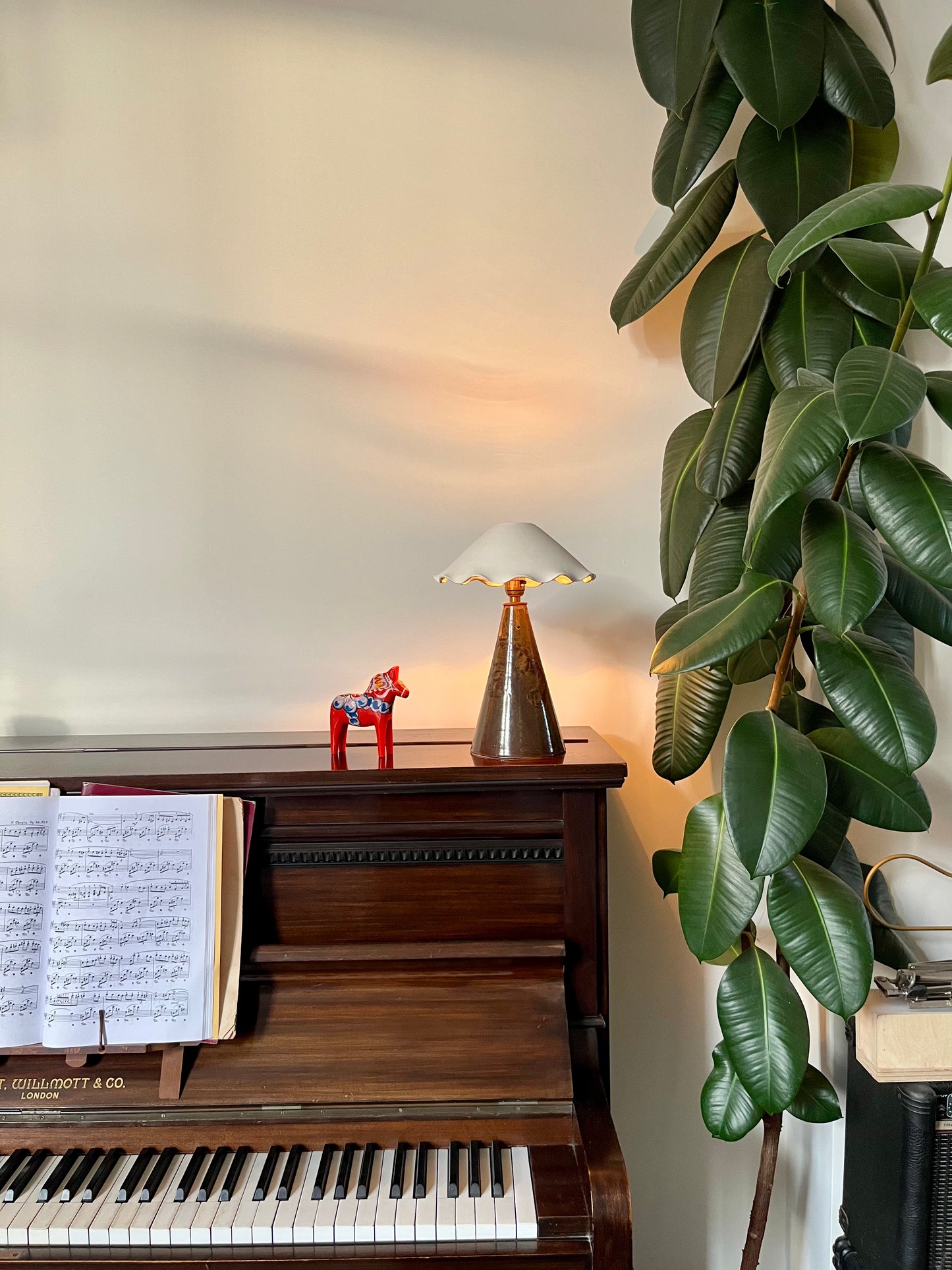 Angular Table Lamp with Porcelain Shade