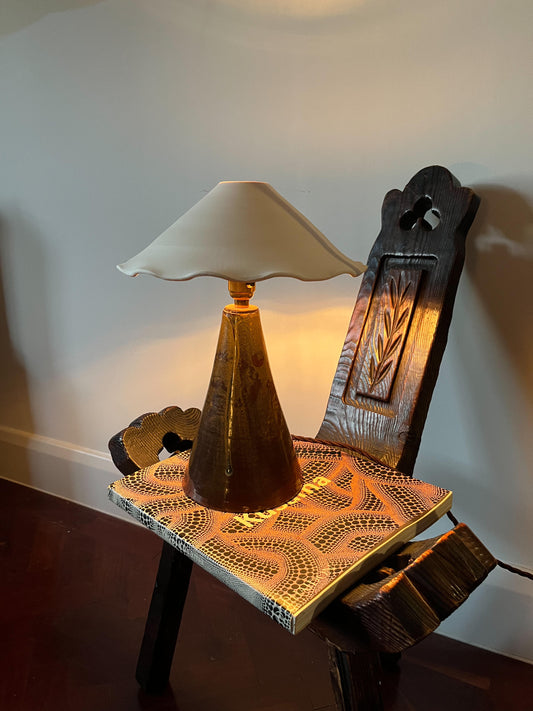 Angular Table Lamp with Porcelain Shade